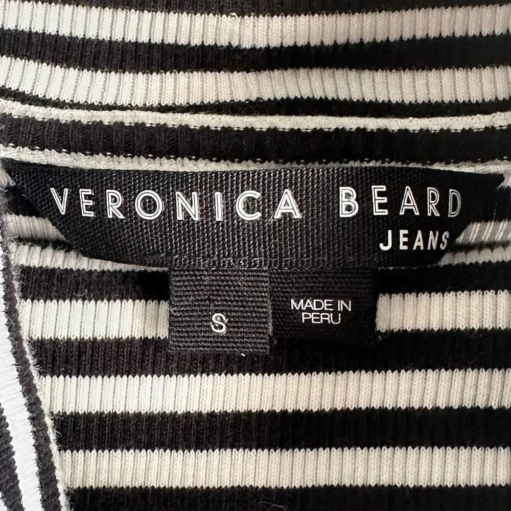 Veronica Beard Cedar Striped Ribbed  Turtleneck Sweater